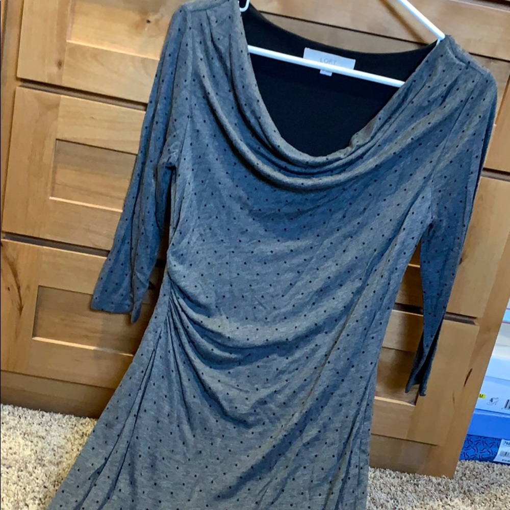 ATL shirred polka dot dress